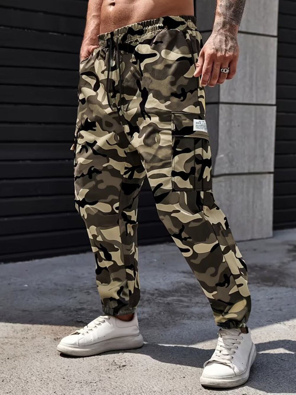 Men's Big Tall Size 5XL Camouflage Pants Wearable Work Pants Multi-Pocket Casual